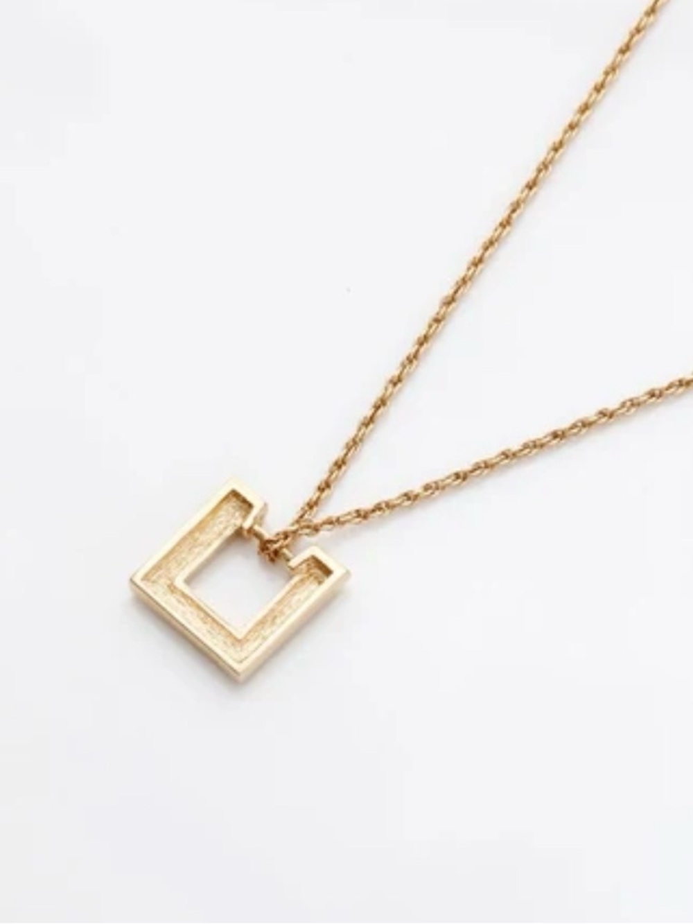Christian Dior Vintage Rhinestone Square Pendant Gold-tone Necklace 16”-18” - Picture 5 of 6